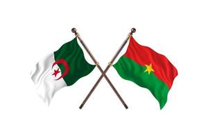 L'algérie contre le burkina faso deux drapeaux de pays photo