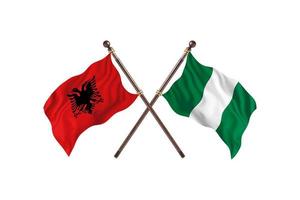 l'albanie contre le nigeria deux drapeaux de pays photo