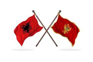 L'Albanie contre le Monténégro deux drapeaux de pays photo