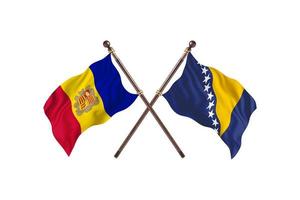 andorre contre bosnie-herzégovine deux drapeaux de pays photo