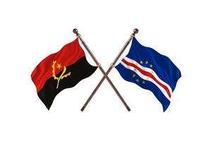 Angola contre Cabo Verde deux drapeaux de pays photo