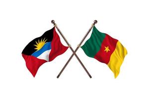 antigua et barbuda contre le cameroun deux drapeaux de pays photo