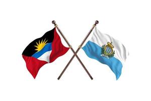 antigua et barbuda contre san marino deux drapeaux de pays photo