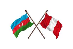 L'Azerbaïdjan contre le Pérou deux drapeaux de pays photo