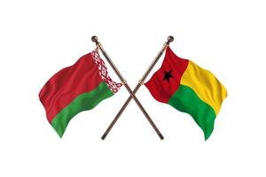 biélorussie contre guinée-bissau deux drapeaux de pays photo