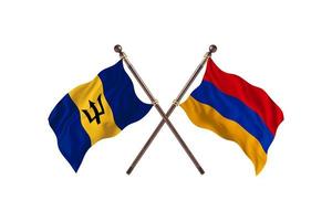 la barbade contre l'arménie deux drapeaux de pays photo