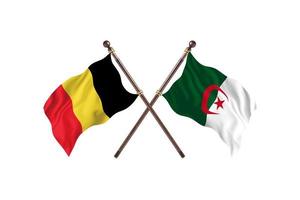 belgique contre algérie deux drapeaux de pays photo