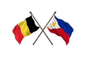 belgique contre philippines deux drapeaux de pays photo