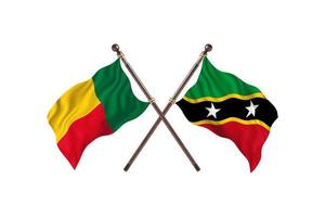 bénin contre saint kitts et nevis deux drapeaux de pays photo