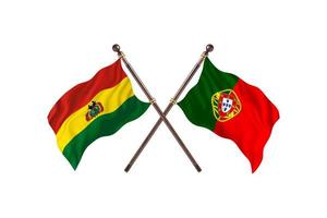 bolivie contre portugal deux drapeaux de pays photo