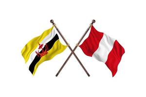 Brunei contre Pérou deux drapeaux de pays photo