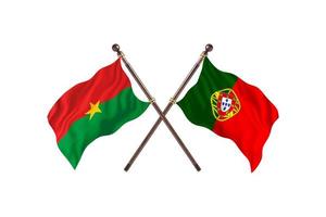 burkina faso contre portugal deux drapeaux de pays photo