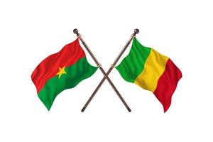 burkina faso contre mali deux drapeaux de pays photo