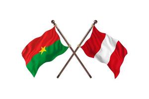 burkina faso contre pérou deux drapeaux de pays photo