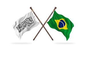 Émirat islamique d'afghanistan contre le brésil deux drapeaux de pays photo