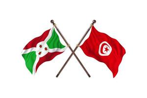 burundi contre tunisie deux drapeaux de pays photo