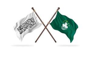 Émirat islamique d'afghanistan contre macao deux drapeaux de pays photo