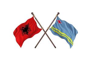 Albanie contre Aruba deux drapeaux de pays photo