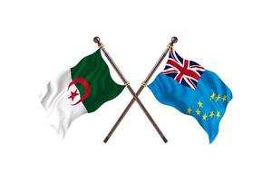 L'algérie contre tuvalu deux drapeaux de pays photo