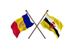 Andorre contre Brunei deux drapeaux de pays photo