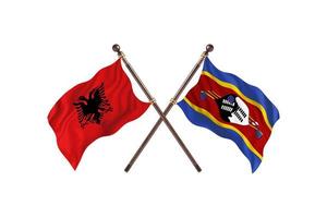 L'Albanie contre le Swaziland deux drapeaux de pays photo