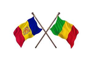 andorre contre mali deux drapeaux de pays photo