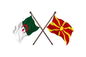 algérie contre macédoine deux drapeaux de pays photo