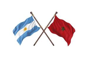 l'argentine contre le maroc deux drapeaux de pays photo