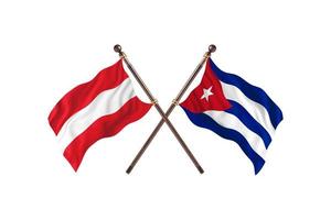 autriche contre cuba deux drapeaux de pays photo