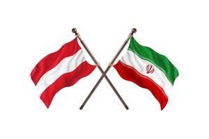 autriche contre iran deux drapeaux de pays photo