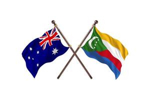 l'australie contre les comores deux drapeaux de pays photo