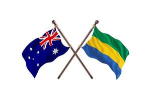 l'australie contre le gabon deux drapeaux de pays photo