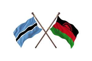 botswana contre malawi deux drapeaux de pays photo