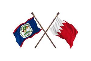 belize contre bahreïn deux drapeaux de pays photo