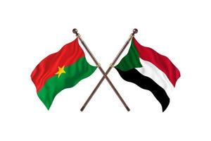 burkina faso contre soudan deux drapeaux de pays photo
