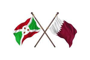 burundi contre qatar deux drapeaux de pays photo