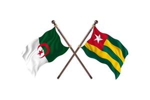 algérie contre togo deux drapeaux de pays photo