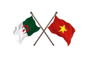 l'algérie contre le vietnam deux drapeaux de pays photo