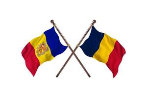 andorre contre tchad deux drapeaux de pays photo