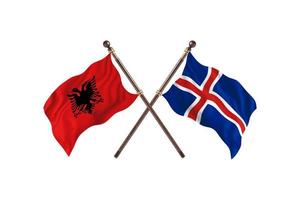 L'Albanie contre l'Islande deux drapeaux de pays photo