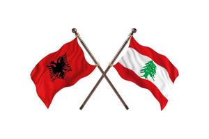 L'Albanie contre le Liban deux drapeaux de pays photo