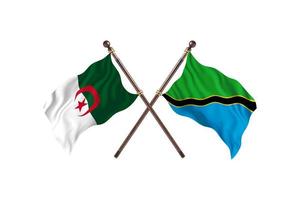 algérie contre tanzanie deux drapeaux de pays photo