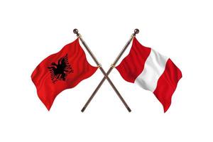 L'Albanie contre le Pérou deux drapeaux de pays photo