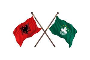 L'Albanie contre Macao deux drapeaux de pays photo