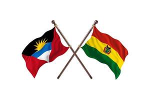 antigua et barbuda contre la bolivie deux drapeaux de pays photo