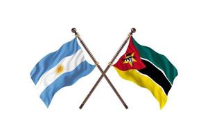 l'argentine contre le mozambique deux drapeaux de pays photo