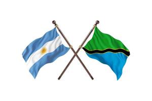 l'argentine contre la tanzanie deux drapeaux de pays photo