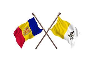 andorre contre saint-siège deux drapeaux de pays photo