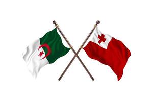 algérie contre tonga deux drapeaux de pays photo