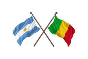 l'argentine contre le mali deux drapeaux de pays photo